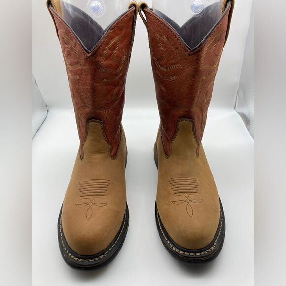 Original Rocky Ride Women’s Western Cowboy Boots Size 9M/26cm Brown/Brick Color - Picture 1 of 11
